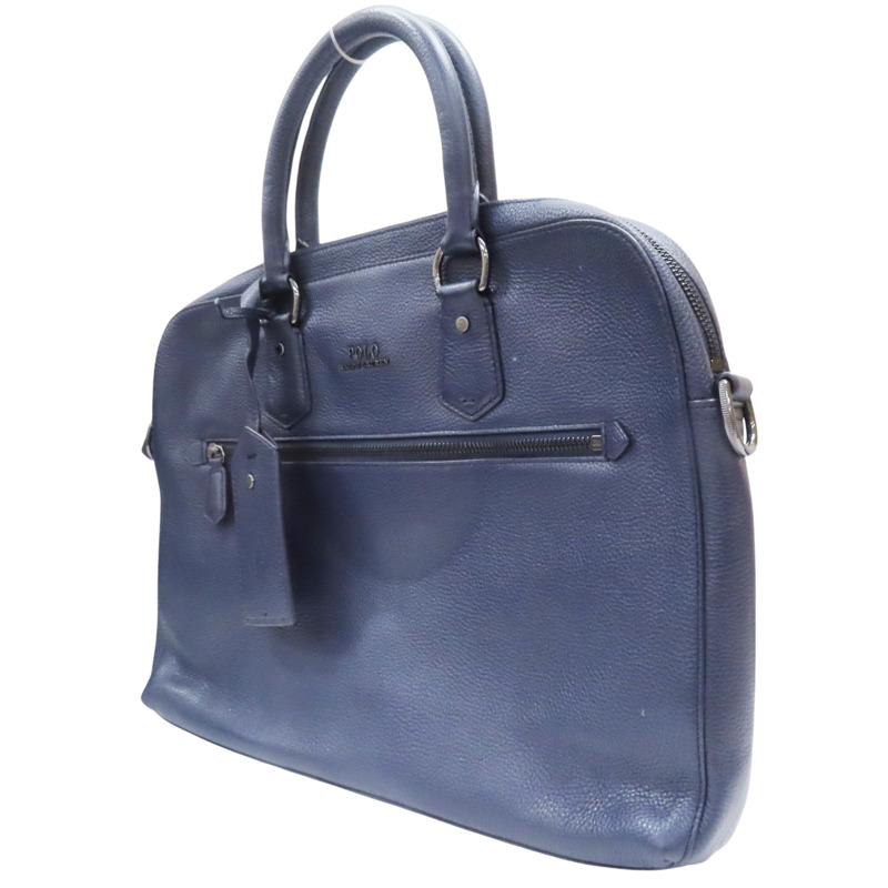 藍色 牛皮 手提公事包 (缺背帶)【Ralph Lauren】-2