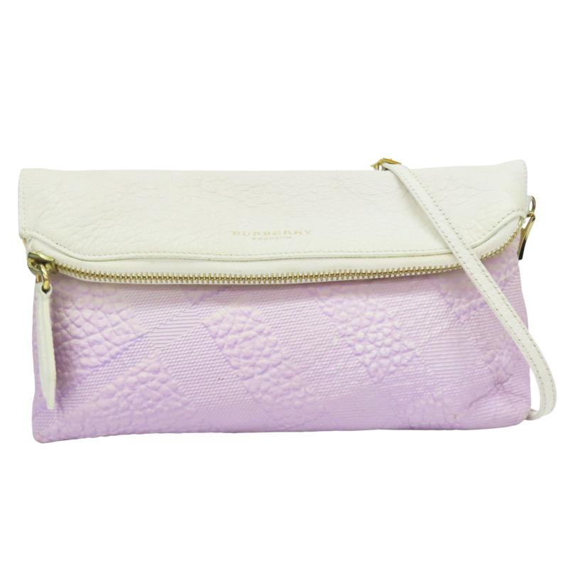 紫色漸層 牛皮 肩背包【BURBERRY 巴寶莉】 3928830-0