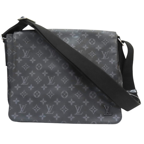 黑色 棋盤格 PVC帆布 District MM 肩背包 (有異味)【LOUIS VUITTON LV 路易威登】 M44001