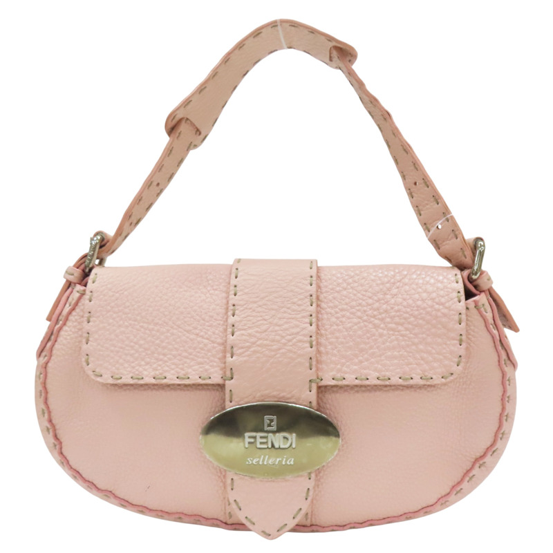 粉色 牛皮 Celeria Mini 肩背包【FENDI 芬迪】 8BR407-0