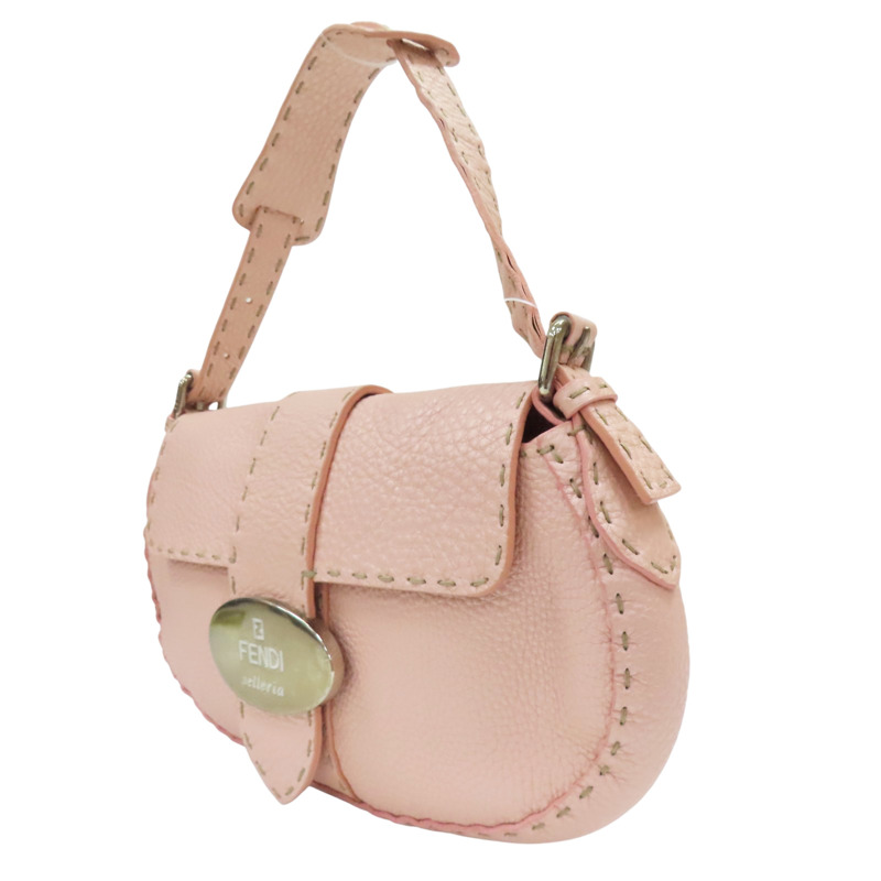 粉色 牛皮 Celeria Mini 肩背包【FENDI 芬迪】 8BR407-2