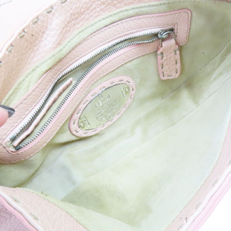 粉色 牛皮 Celeria Mini 肩背包【FENDI 芬迪】 8BR407-4