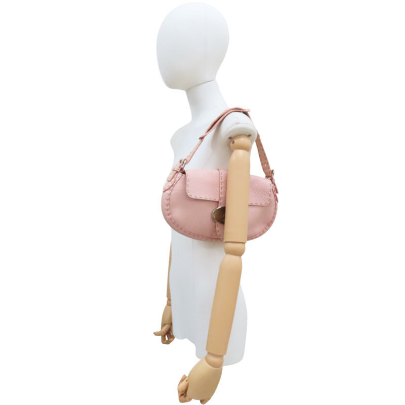 粉色 牛皮 Celeria Mini 肩背包【FENDI 芬迪】 8BR407-8