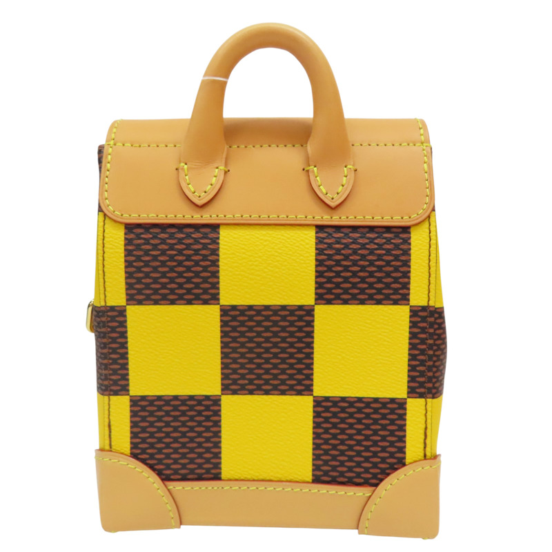 黃/棕色 棋盤格帆布 Pop Nano Steamer 肩背包【 LOUIS VUITTON LV 路易威登 】 N40536-1