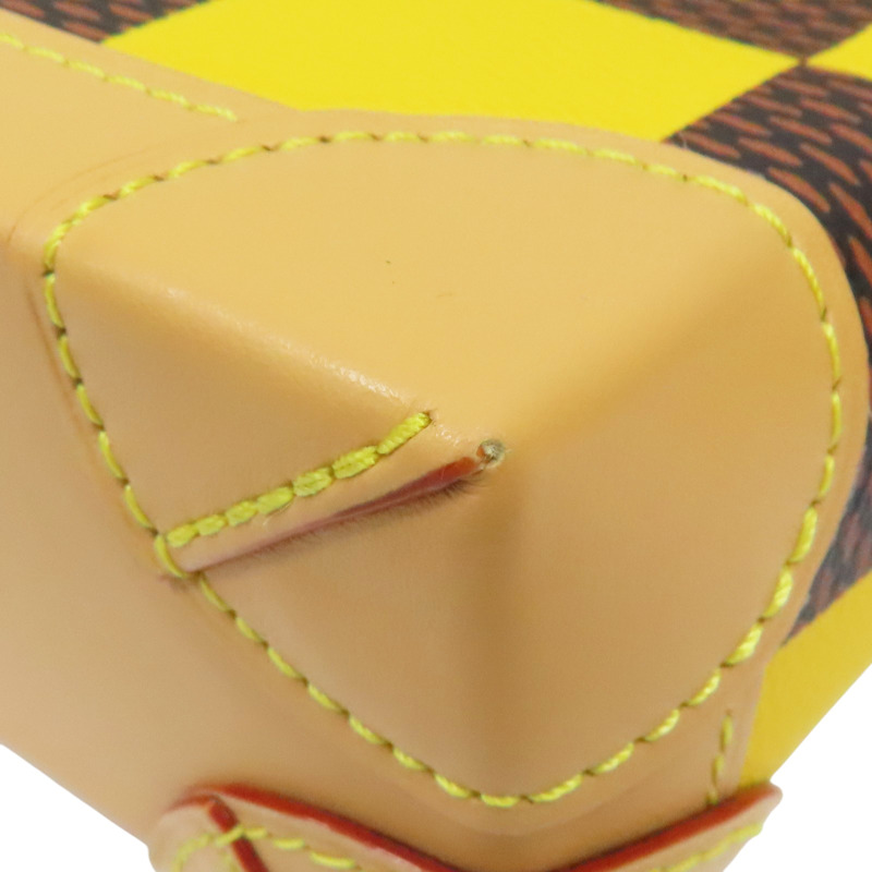 黃/棕色 棋盤格帆布 Pop Nano Steamer 肩背包【 LOUIS VUITTON LV 路易威登 】 N40536-8