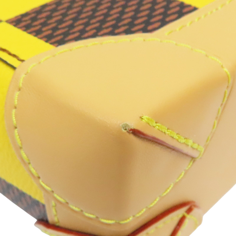 黃/棕色 棋盤格帆布 Pop Nano Steamer 肩背包【 LOUIS VUITTON LV 路易威登 】 N40536-9