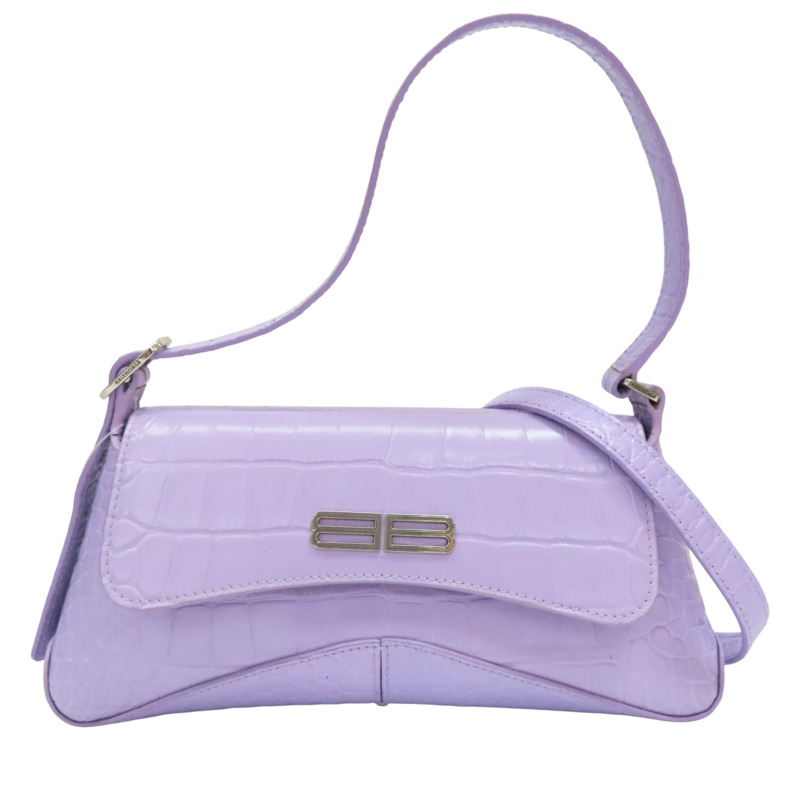 紫色  牛皮壓紋 兩用包【BALENCIAGA 巴黎世家】 695645-0