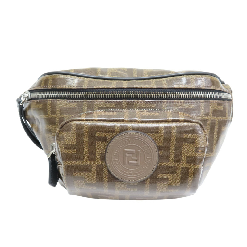 棕色 FF 帆布 Belt Bag 腰包【FENDI 芬迪】 7VA446-0