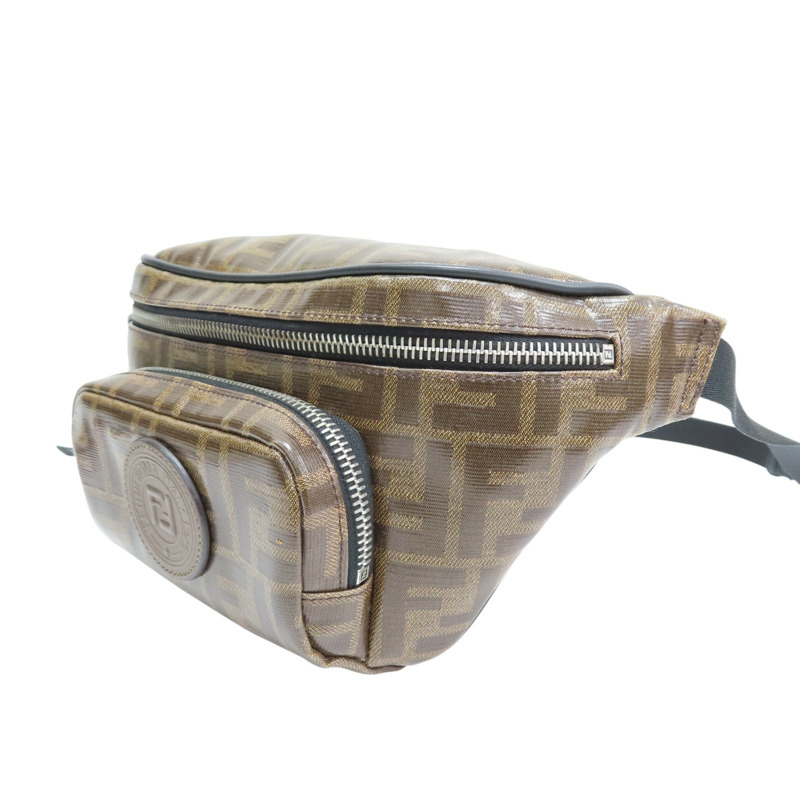 棕色 FF 帆布 Belt Bag 腰包【FENDI 芬迪】 7VA446-2
