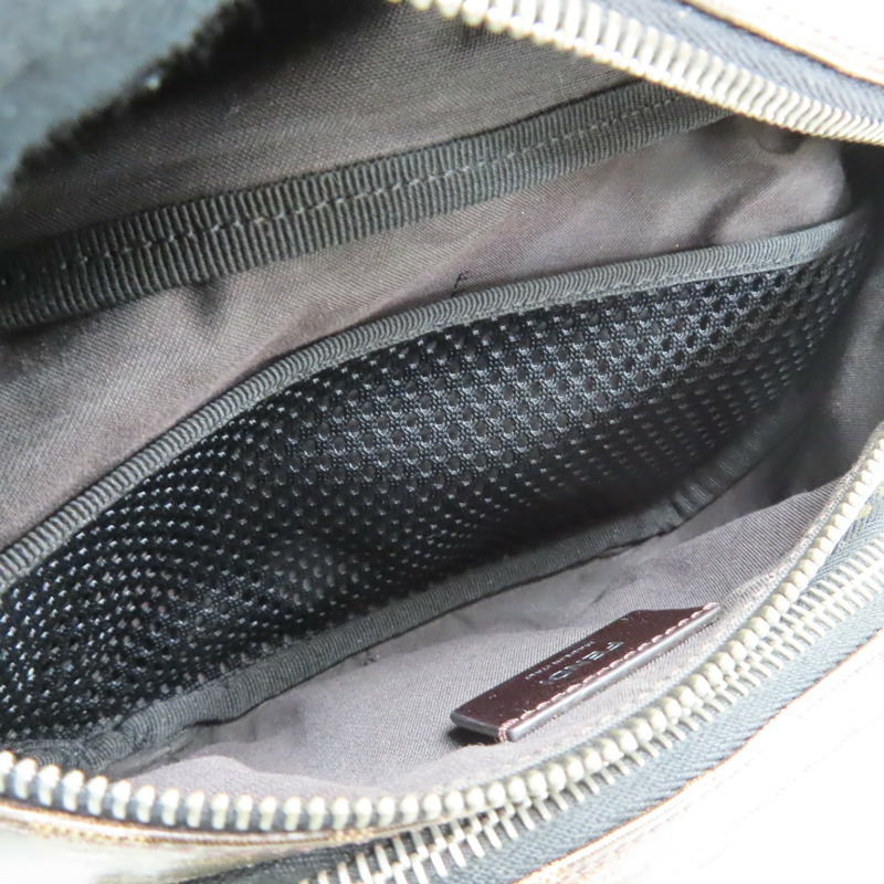 棕色 FF 帆布 Belt Bag 腰包【FENDI 芬迪】 7VA446-4