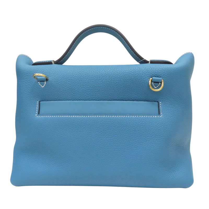 牛仔藍 Togo牛皮 24/24 29 兩用包 W刻 金釦【HERMES 愛馬仕】-1