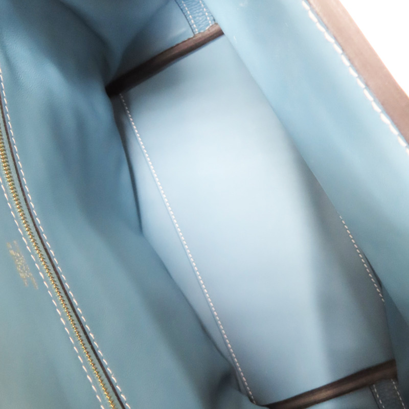 牛仔藍 Togo牛皮 24/24 29 兩用包 W刻 金釦【HERMES 愛馬仕】-4