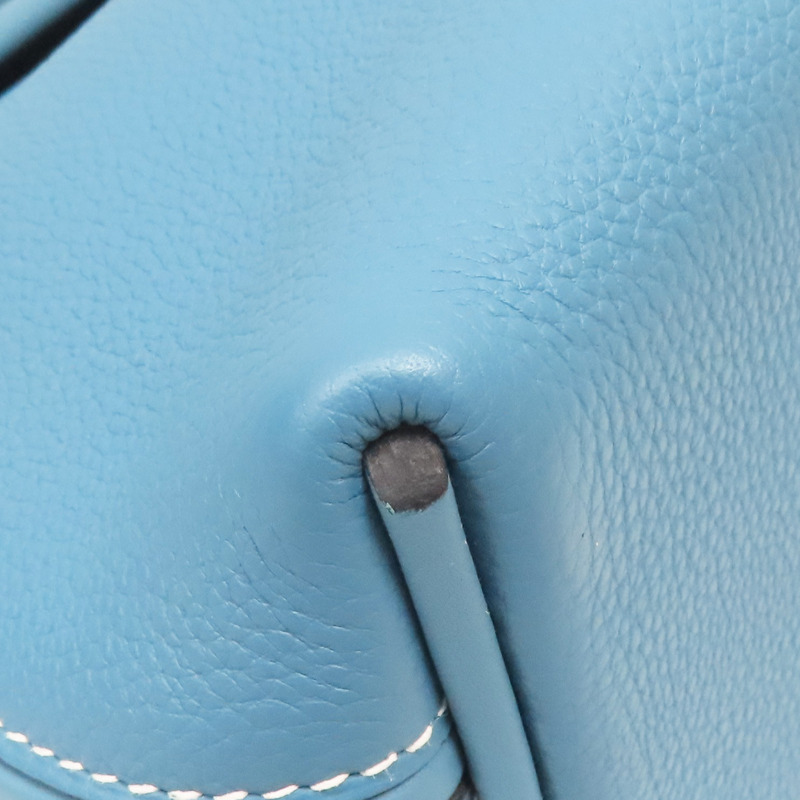 牛仔藍 Togo牛皮 24/24 29 兩用包 W刻 金釦【HERMES 愛馬仕】-11