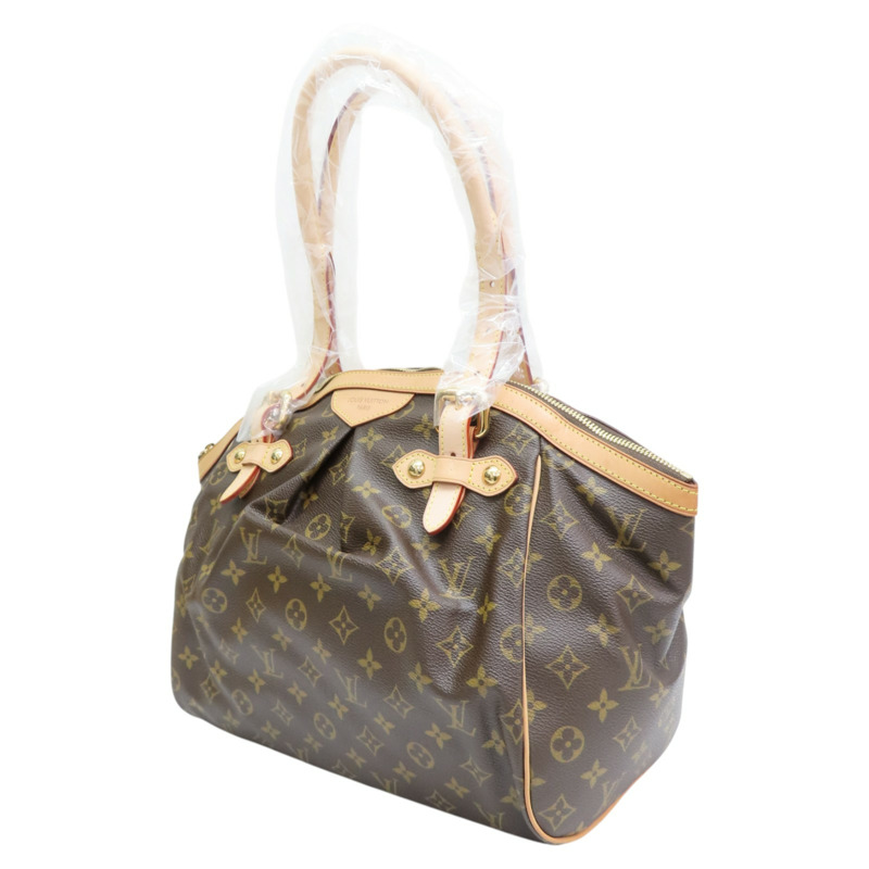 棕色 原花帆布 Tivoli GM 肩背包【LOUIS VUITTON LV 路易威登】 M40144-2