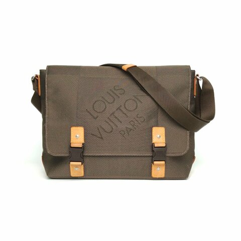 LOUIS VUITTON 拼色帆布2008DamierJeanLou郵差包肩背包