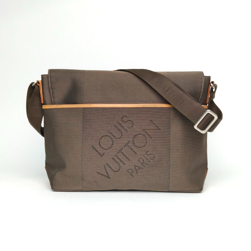 LOUIS VUITTON 拼色帆布2008DamierJeanLou郵差包肩背包-2