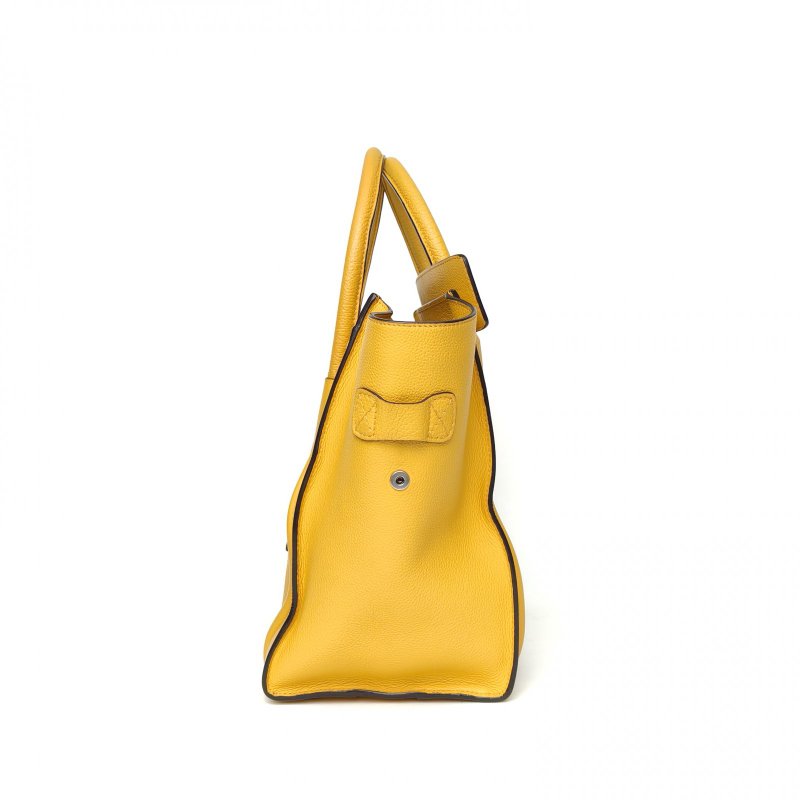 CELINE Luggage笑臉包Mini30黃色牛皮肩背包-1