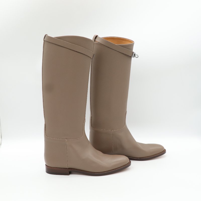 Hermès 愛馬仕 Jumping  Etoupe Box 大象灰 小牛皮 長靴-4