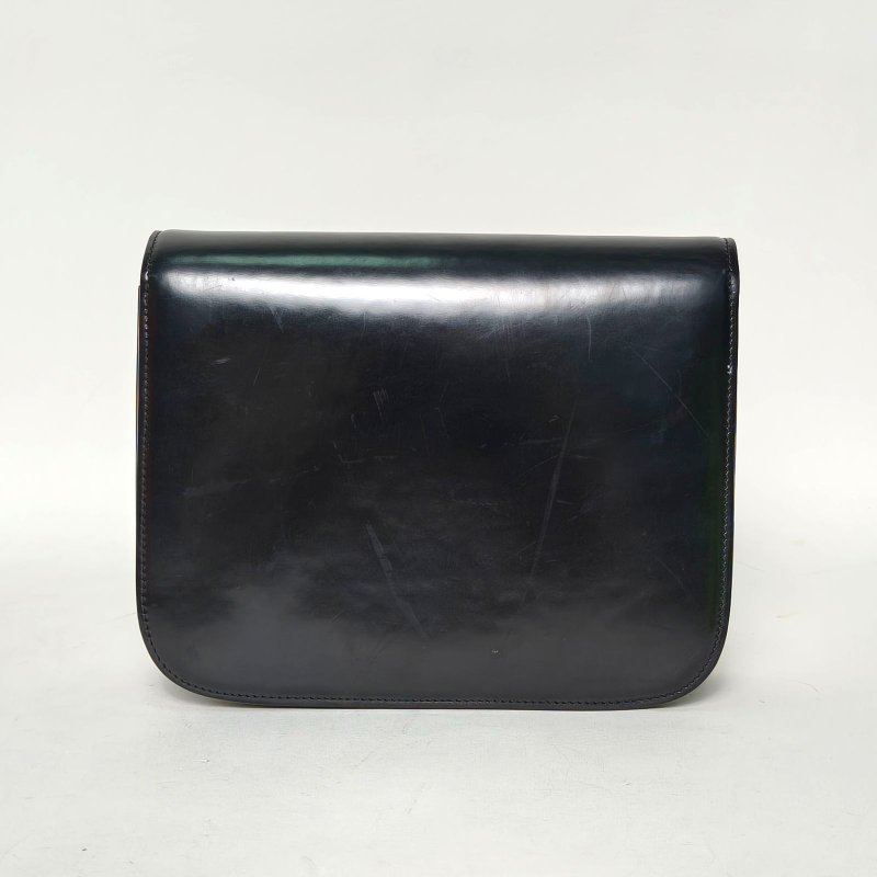 CELINE ClassicBox中號黑色牛皮金扣肩背包-2