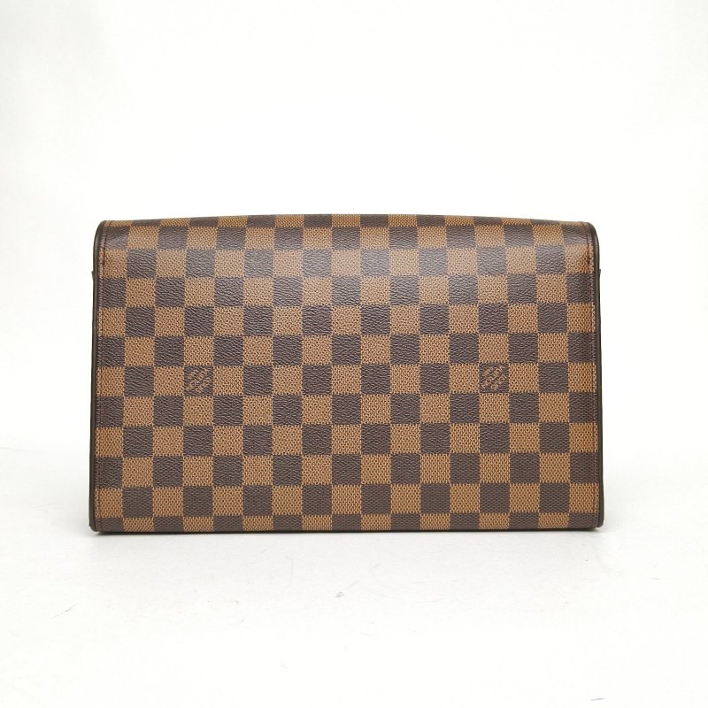 LOUIS VUITTON 棕色棋盤格PVC2002中古tribeca單肩包腋下包28肩背包-2
