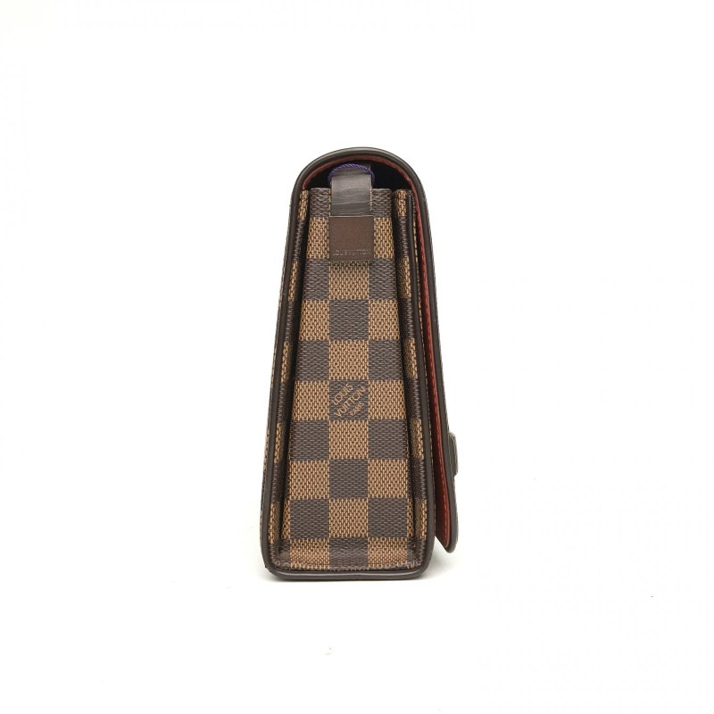 LOUIS VUITTON 棕色棋盤格PVC2002中古tribeca單肩包腋下包28肩背包-3