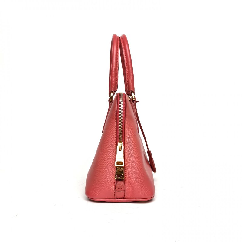 PRADA tophandle貝殼包小號粉色牛皮肩背包-3