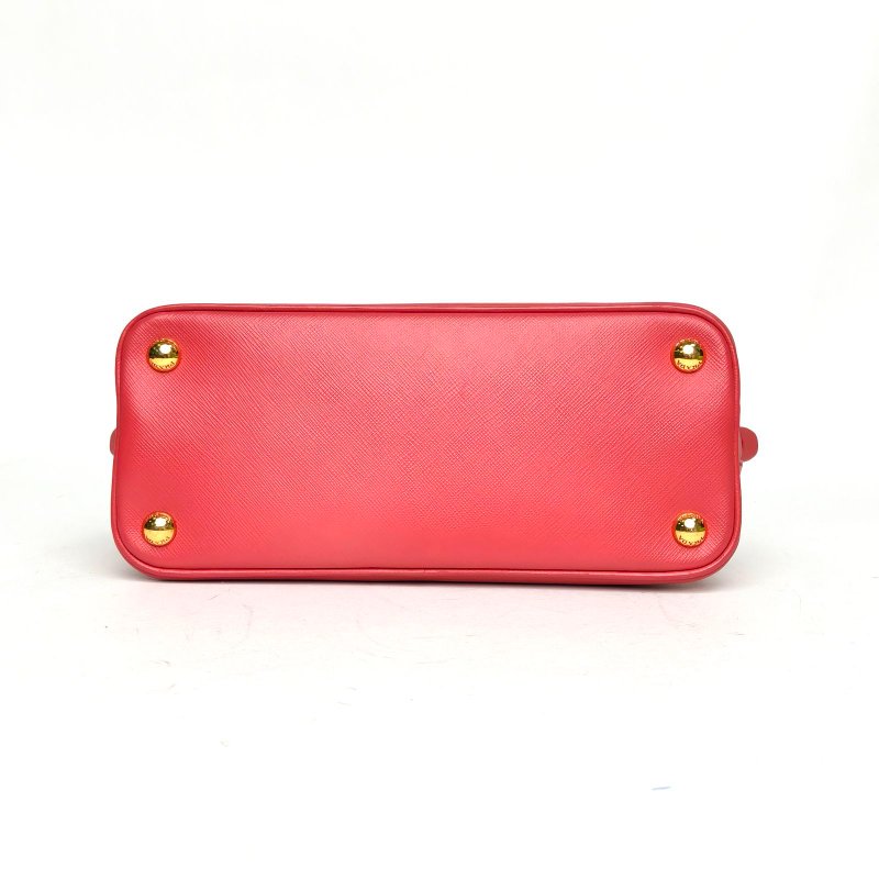 PRADA tophandle貝殼包小號粉色牛皮肩背包-4