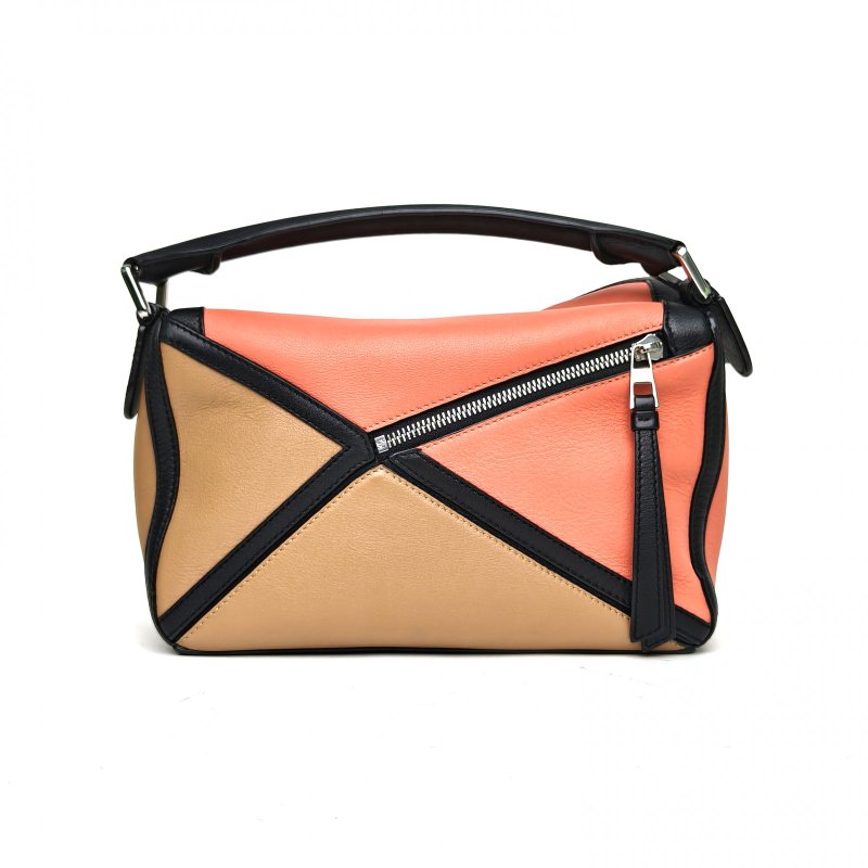 LOEWE Puzzle24幾何包小號拼色牛皮肩背包-2