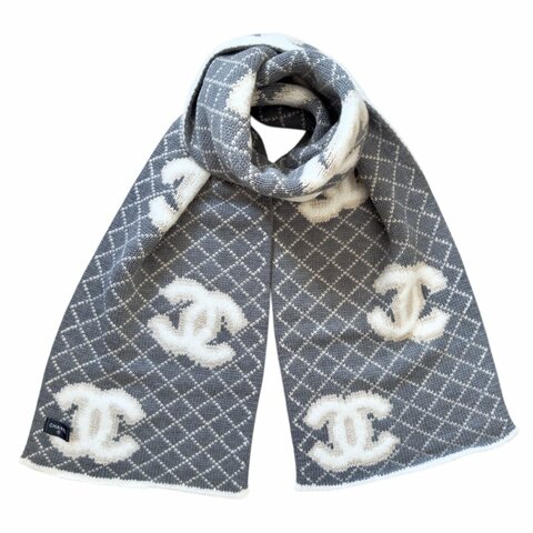 CHANEL CC 雙面 圍巾