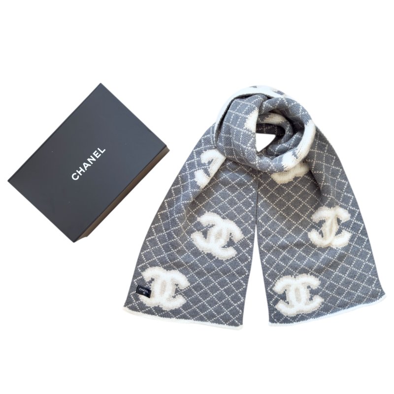 CHANEL CC 雙面 圍巾-1