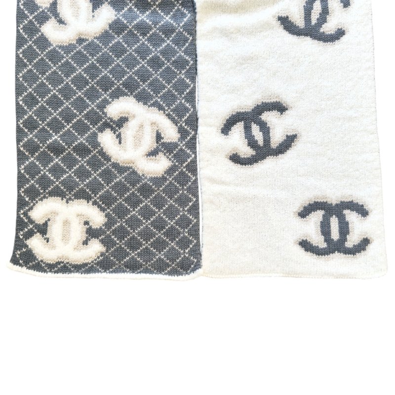 CHANEL CC 雙面 圍巾-5