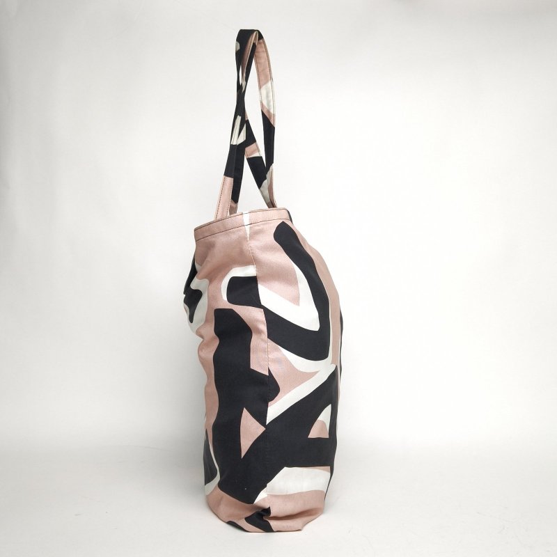 CHANEL 21K折疊收納環保購物包WOC拼色荔枝牛皮/帆布31開金扣肩背包-1