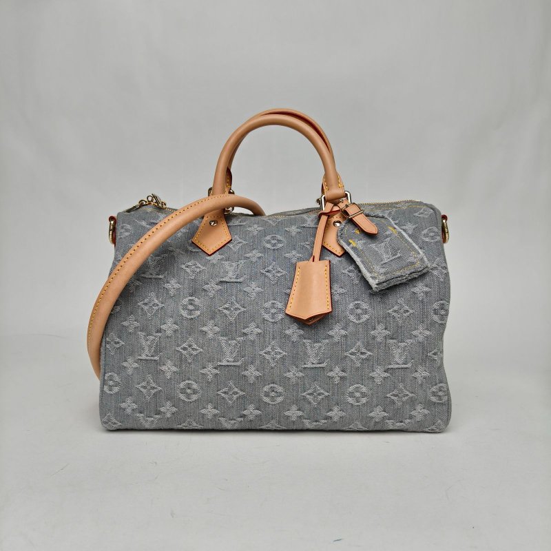 LOUIS VUITTON Sp30灰色牛仔布晶片肩背包-0