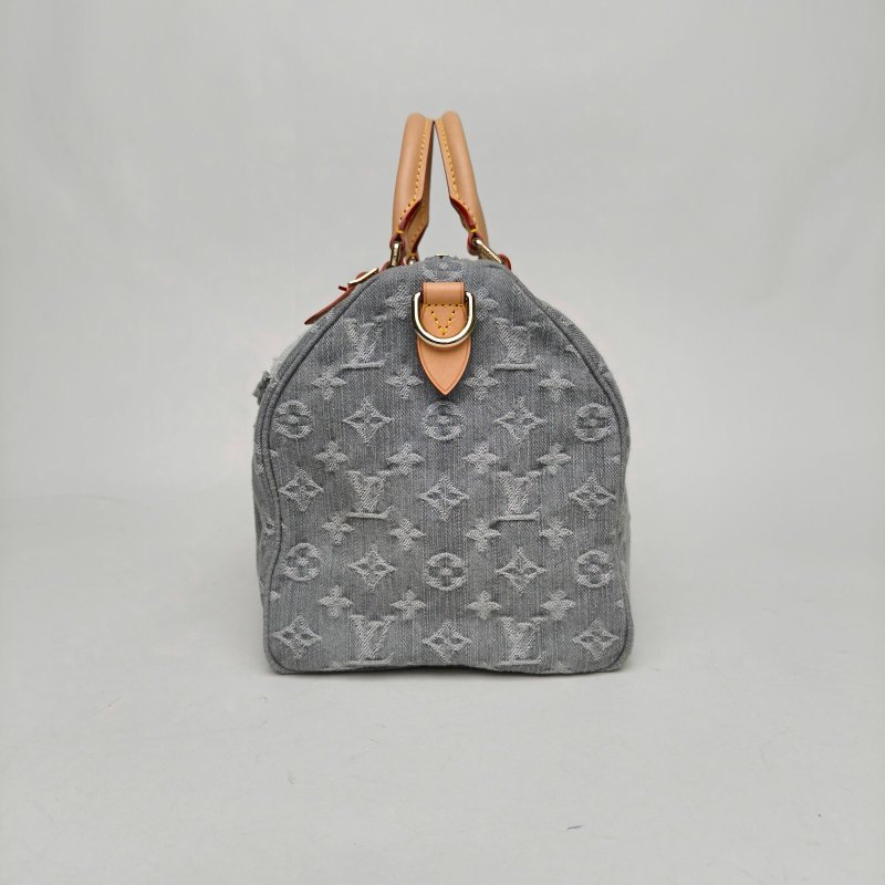 LOUIS VUITTON Sp30灰色牛仔布晶片肩背包-1