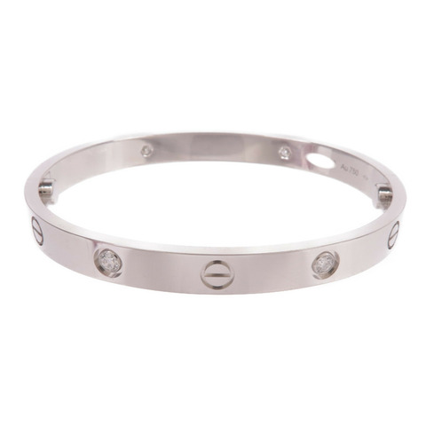 CARTIER 18K白金Love Bracelet鑽石手鐲Cartier#17
