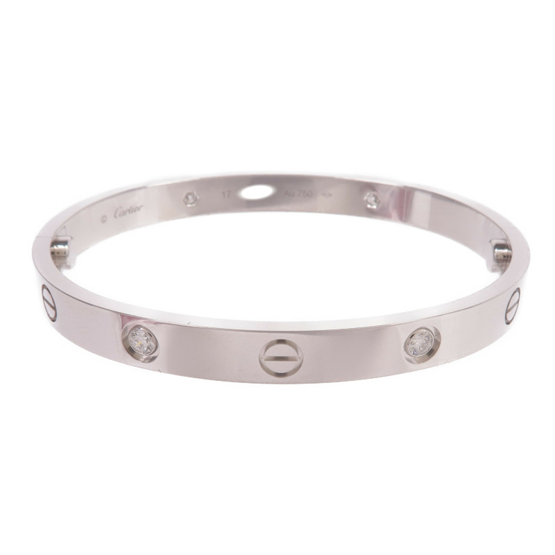CARTIER 18K白金Love Bracelet鑽石手鐲Cartier#17-2