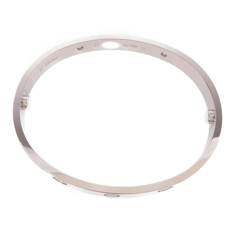 CARTIER 18K白金Love Bracelet鑽石手鐲Cartier#17-3
