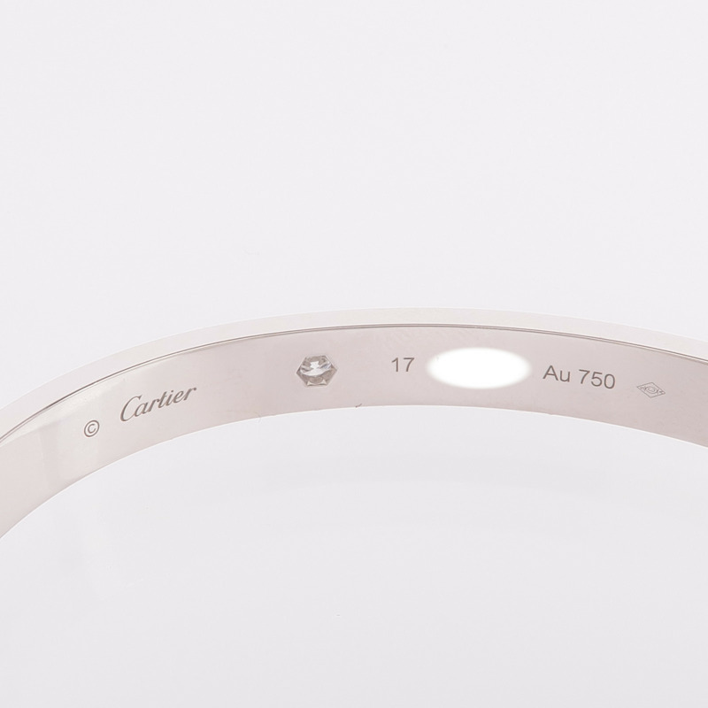CARTIER 18K白金Love Bracelet鑽石手鐲Cartier#17-4
