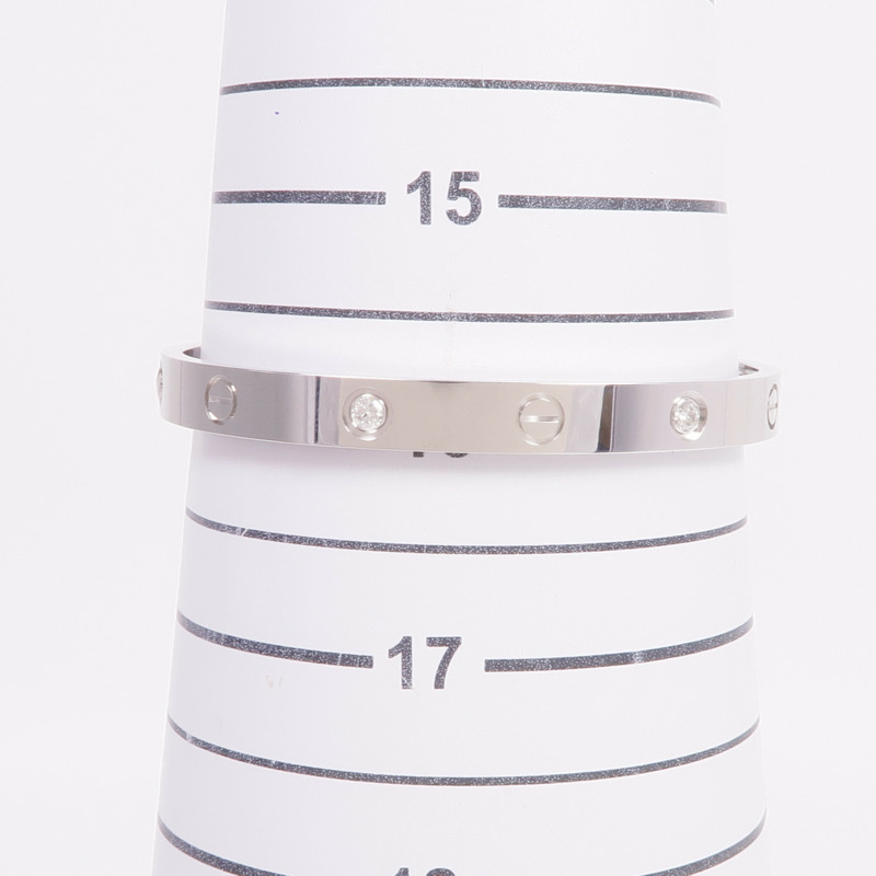 CARTIER 18K白金Love Bracelet鑽石手鐲Cartier#17-7