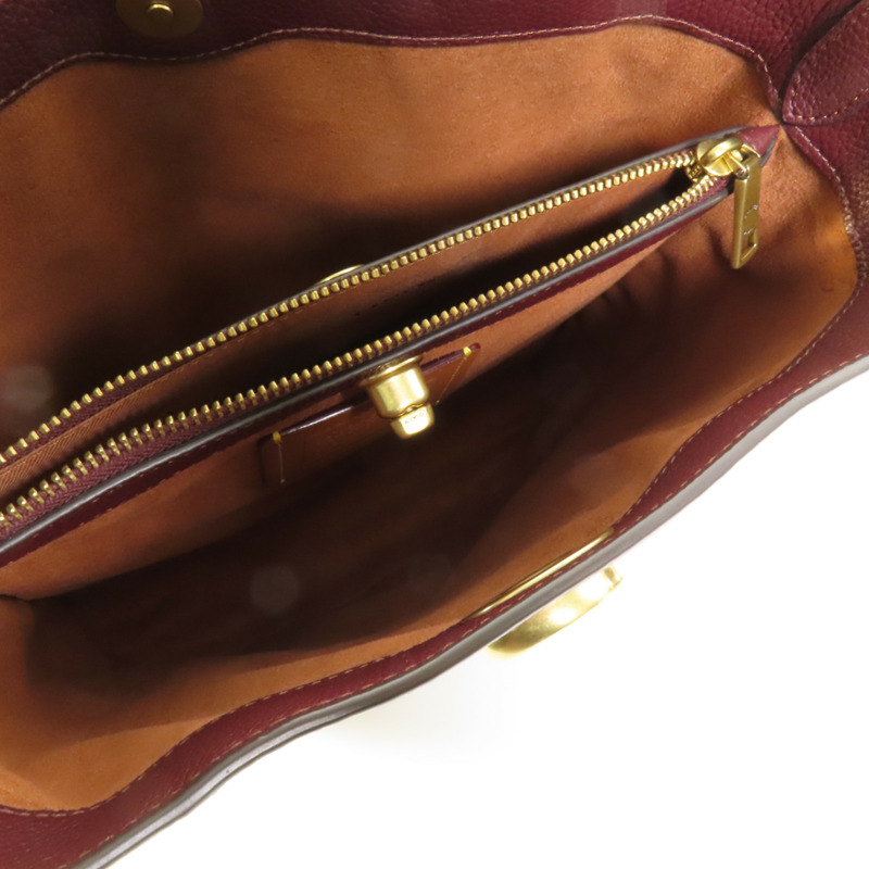 COACH 牛皮皮革Willow Bucket金扣手挽肩背兩用袋-10