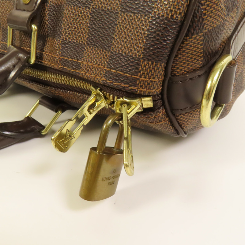 LOUIS VUITTON Damier Speedy Bandouliere 30金扣手挽肩背兩用袋-6