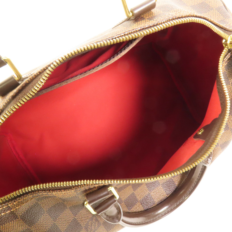 LOUIS VUITTON Damier Speedy Bandouliere 30金扣手挽肩背兩用袋-10