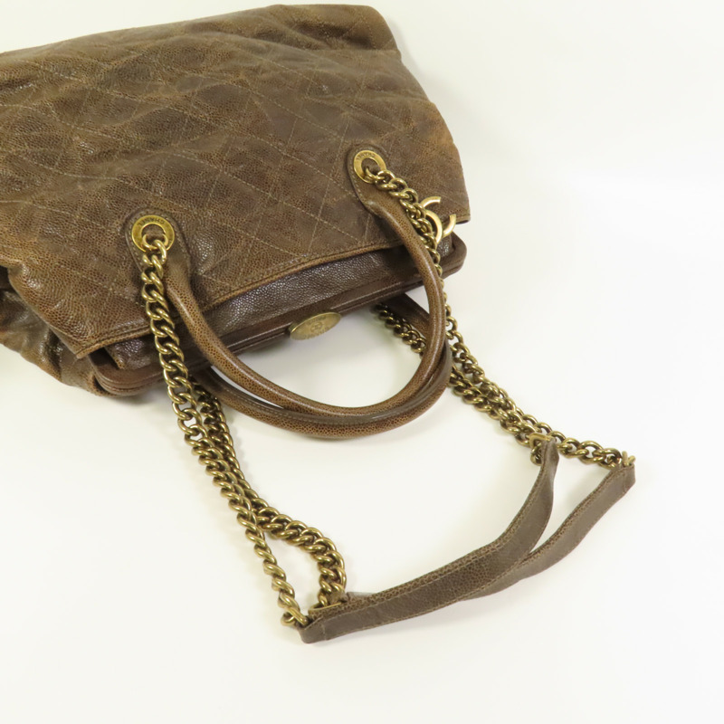 CHANEL 牛皮皮革Shoulder Bag金扣手挽肩背兩用袋-4