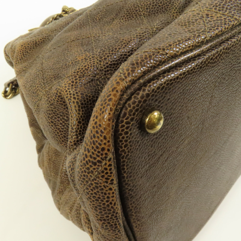 CHANEL 牛皮皮革Shoulder Bag金扣手挽肩背兩用袋-15