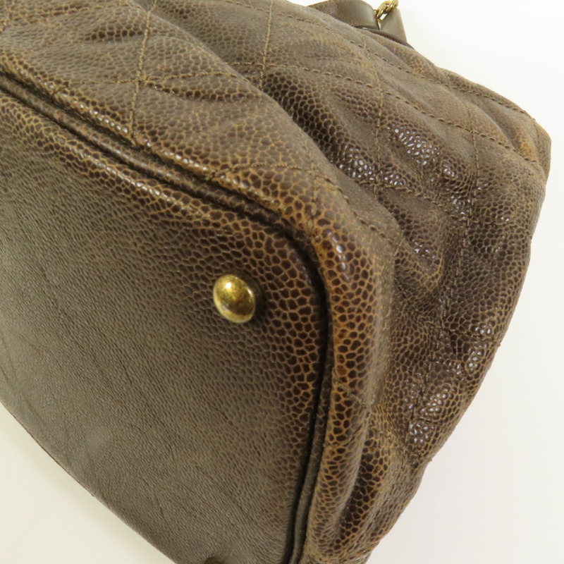 CHANEL 牛皮皮革Shoulder Bag金扣手挽肩背兩用袋-16