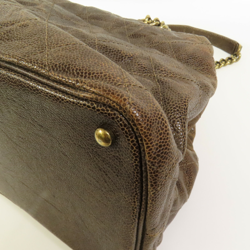 CHANEL 牛皮皮革Shoulder Bag金扣手挽肩背兩用袋-18