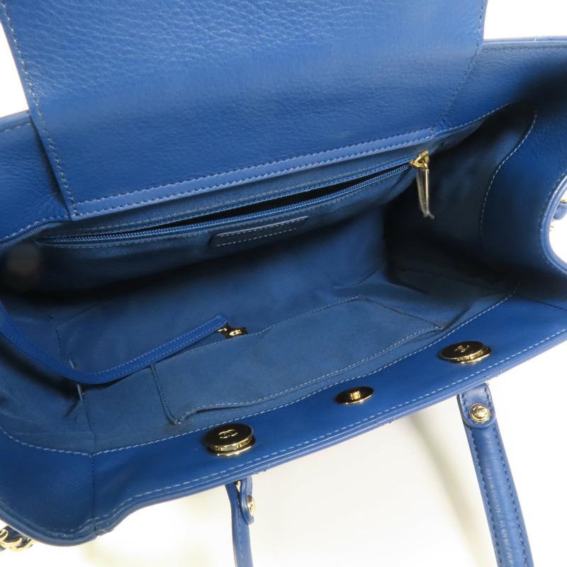 CHANEL 牛皮皮革Chain Shoulder金扣手挽肩背兩用袋-6