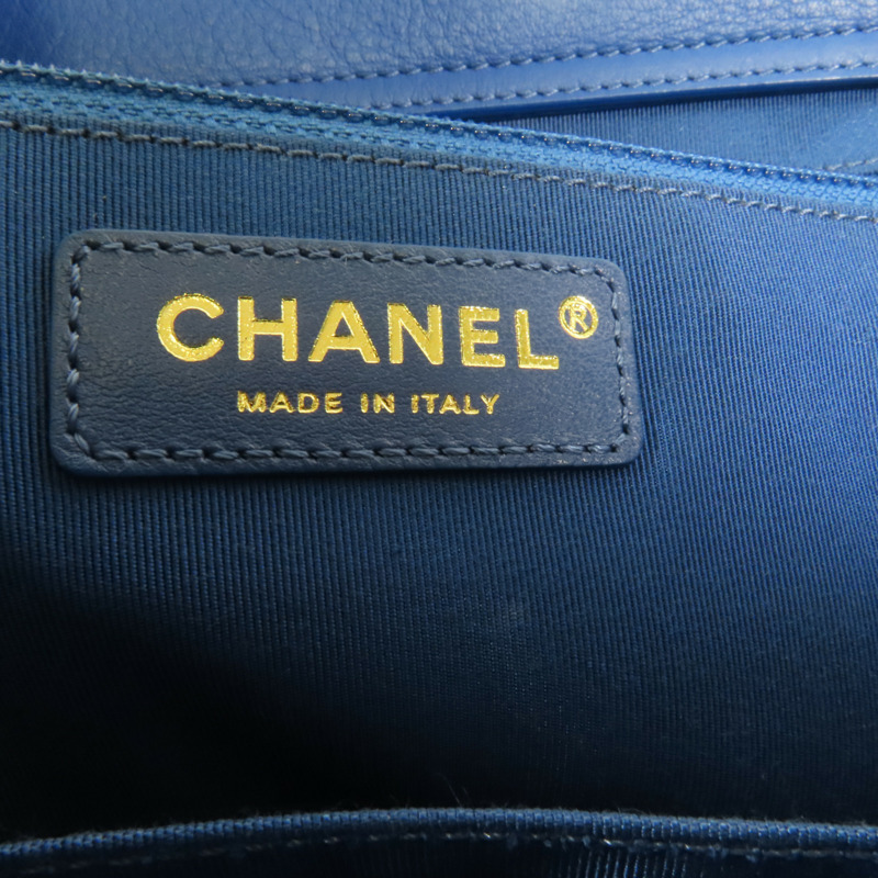 CHANEL 牛皮皮革Chain Shoulder金扣手挽肩背兩用袋-7