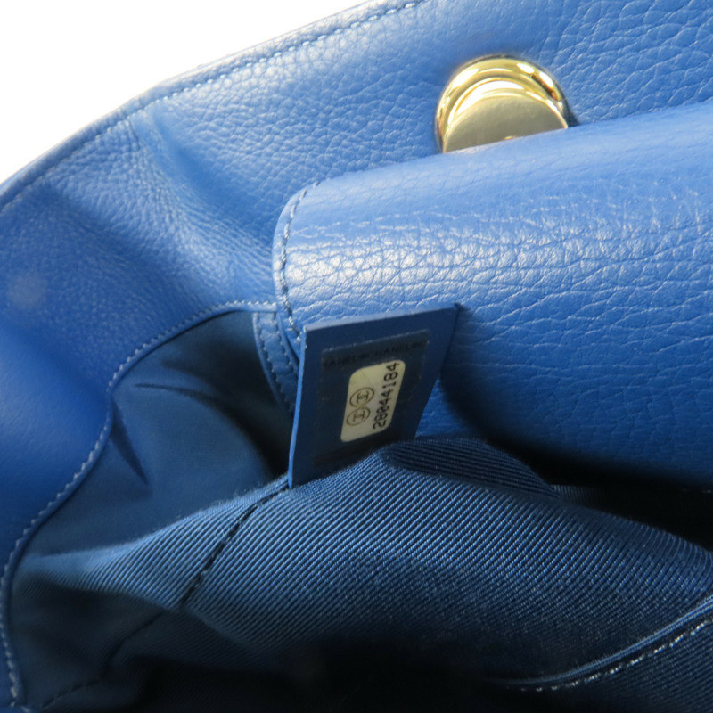 CHANEL 牛皮皮革Chain Shoulder金扣手挽肩背兩用袋-8