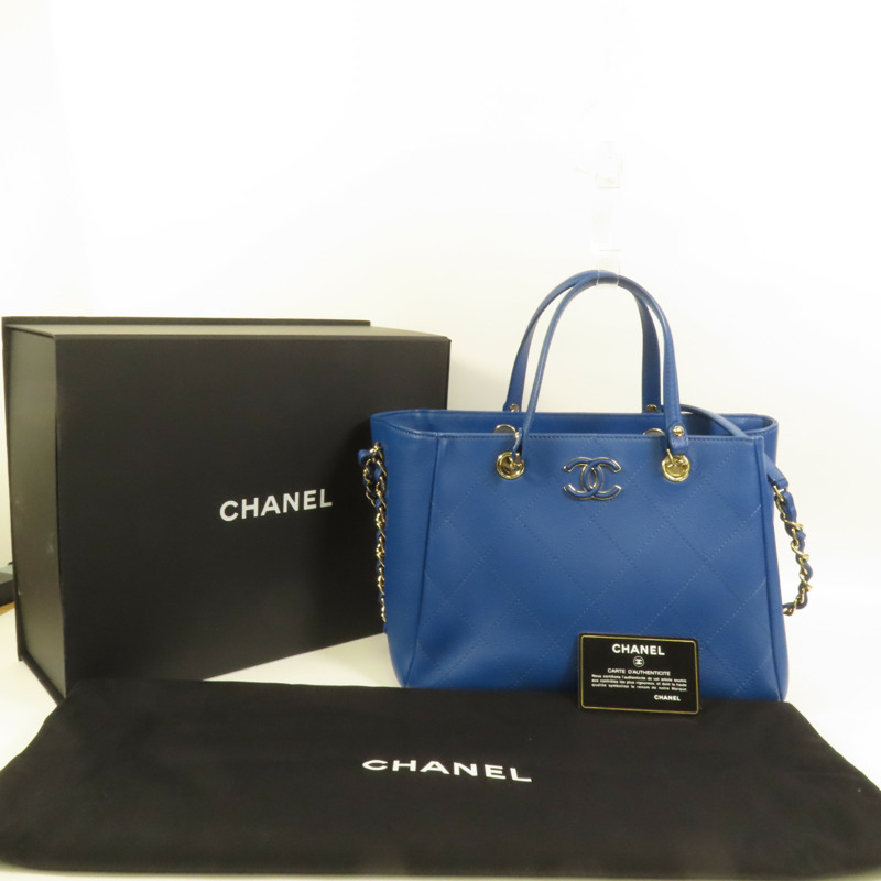 CHANEL 牛皮皮革Chain Shoulder金扣手挽肩背兩用袋-11